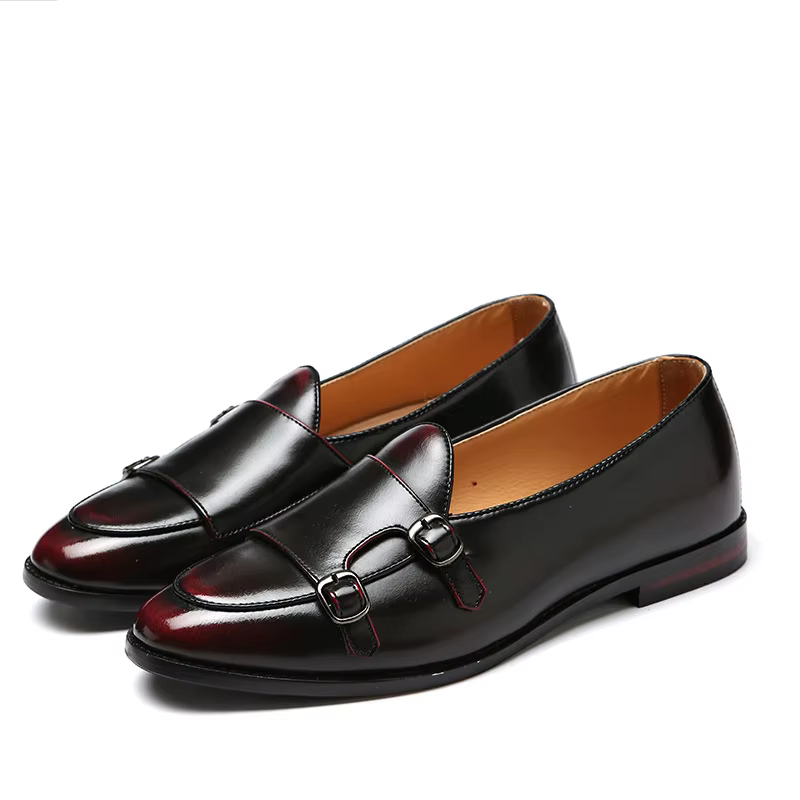 Homme chaussures en cuir mocassins designer mode Slip-on Original décontracté confortable Double monkstrap robe chaussure