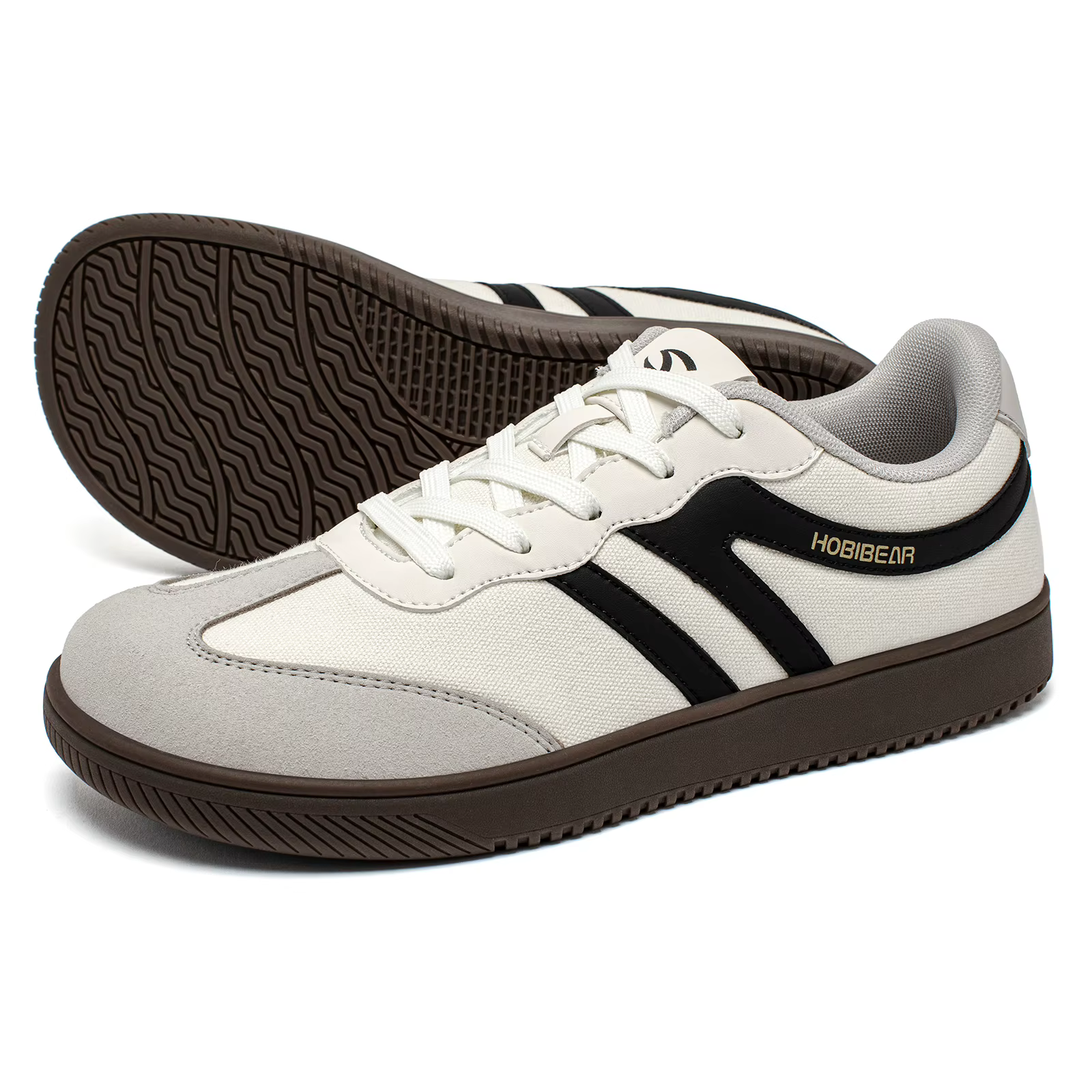 HOBIBEAR chaussures à bout large hommes femmes tissu minimaliste Sneaker à lacets