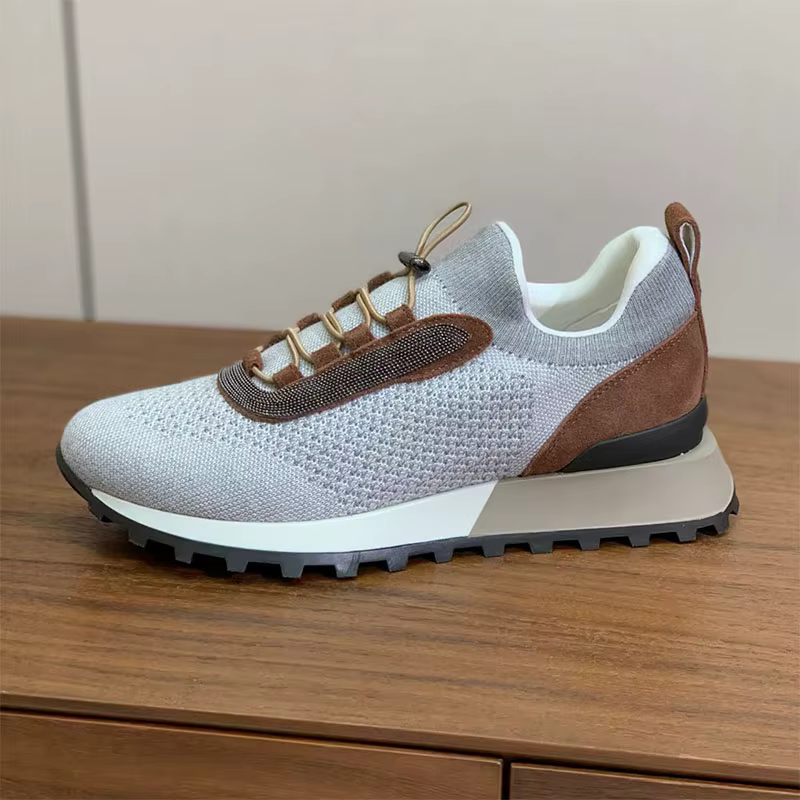 Baskets classiques pour femmes chaîne perle à lacets chaussures plates confort