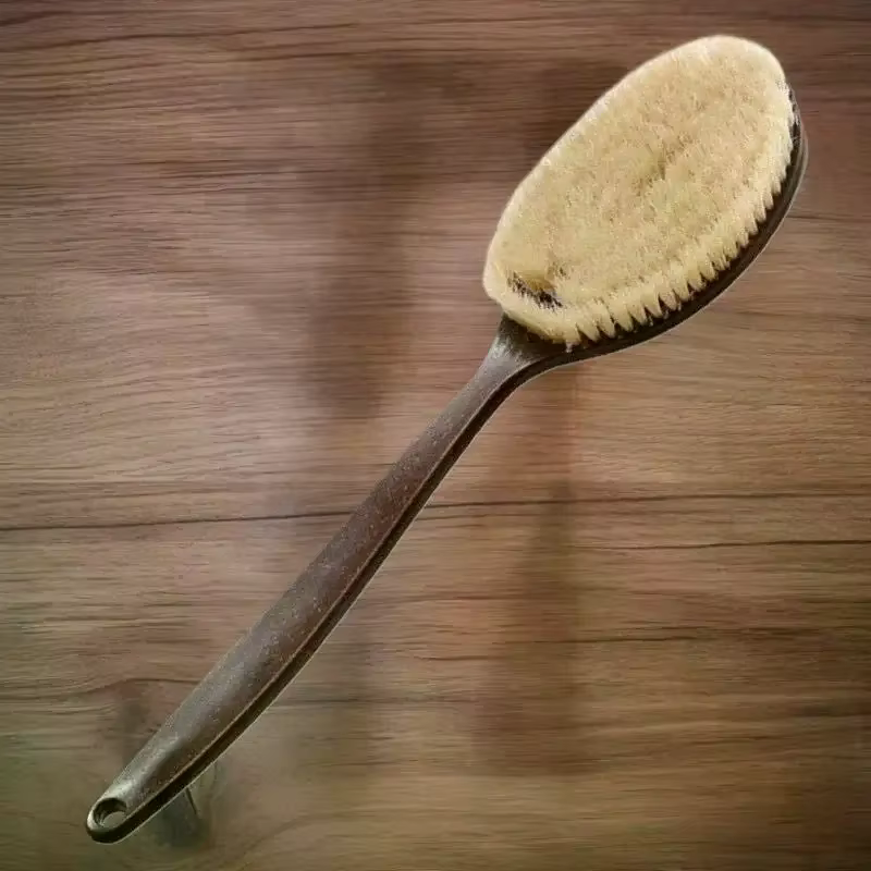 Outil de bain de douche, épurateur de dos à long manche, brosse corporelle parfaitement conçue pour le brossage et l'exfoliation de la peau sèche