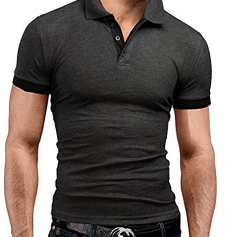 Polo à Manches Courtes pour Homme, T-shirt de dehors, Polyvalent, Respirant, Slim