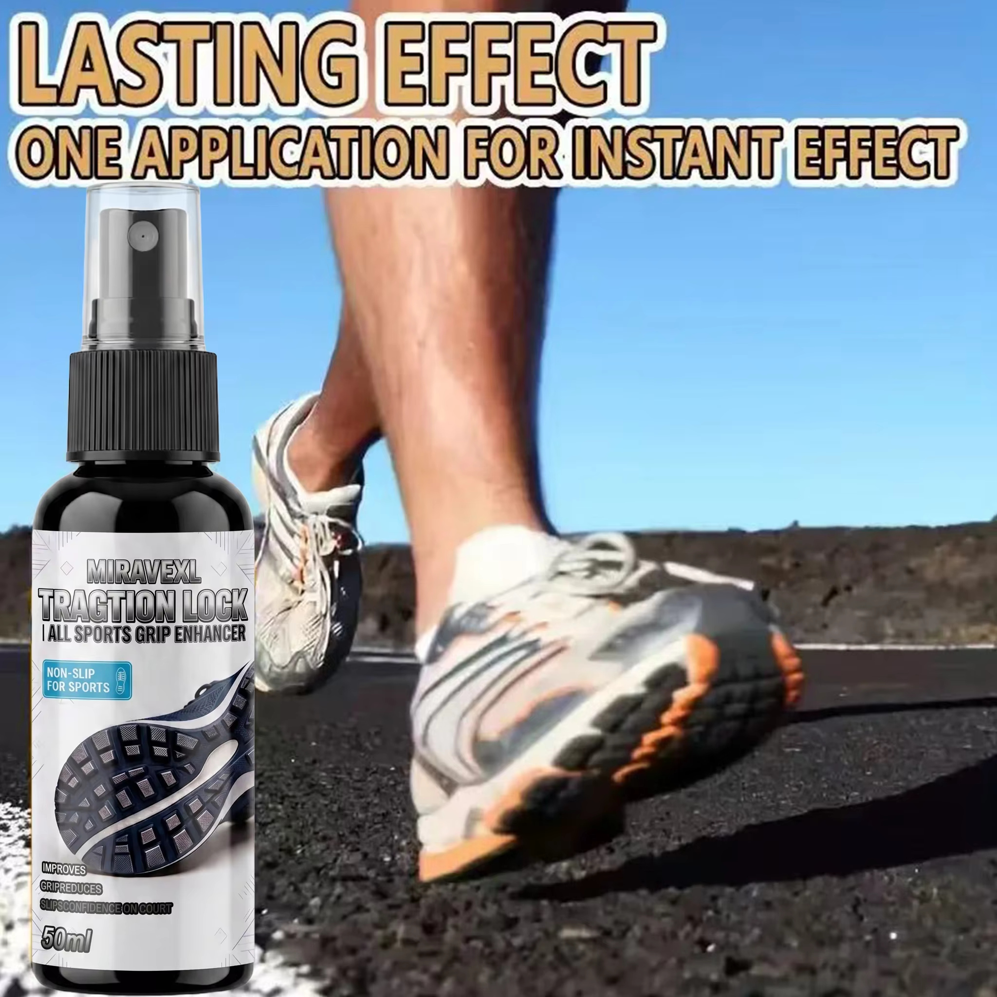 Spray Adhérent pour Chaussures 50ml – Améliorateur de Traction Antidérapant – Liquide pour Semelles Antidérapantes –