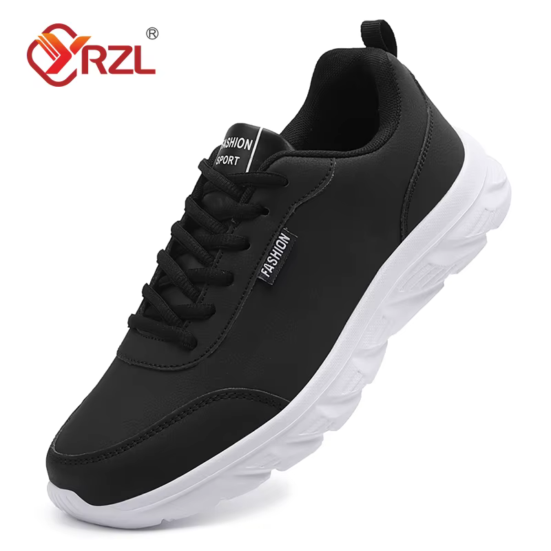 YRZL hommes chaussures de course baskets en cuir imperméables