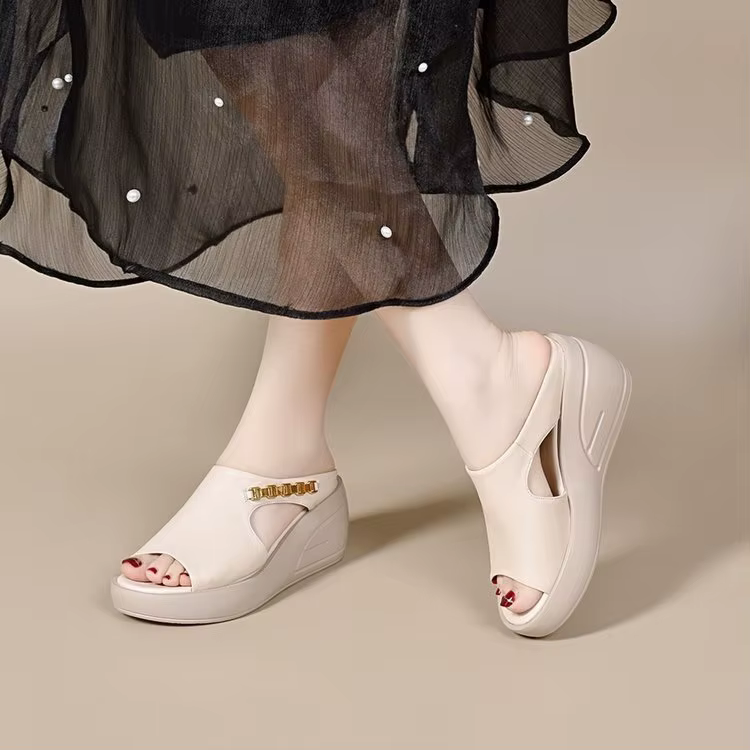 Chaussures pour femmes à bout ouvert à plateforme