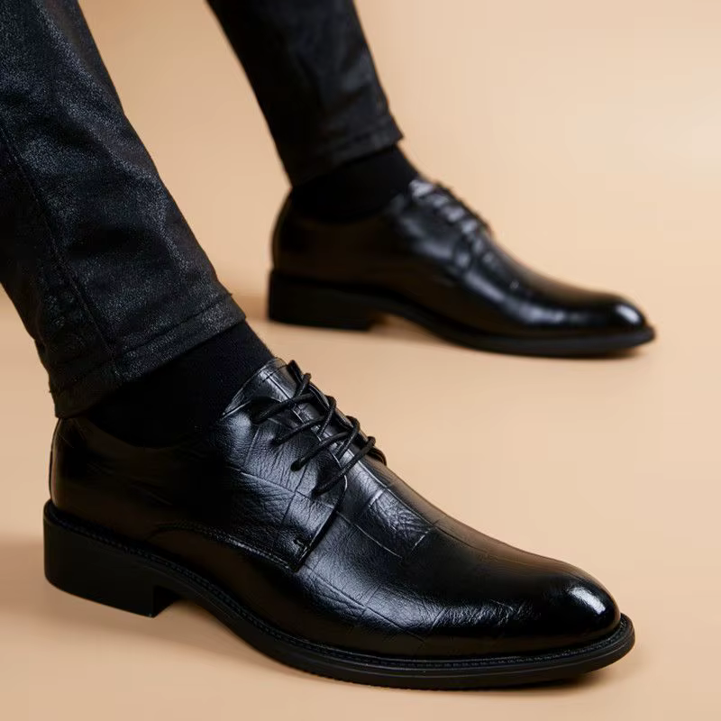 Chaussures de soirée en cuir pointu pour hommes