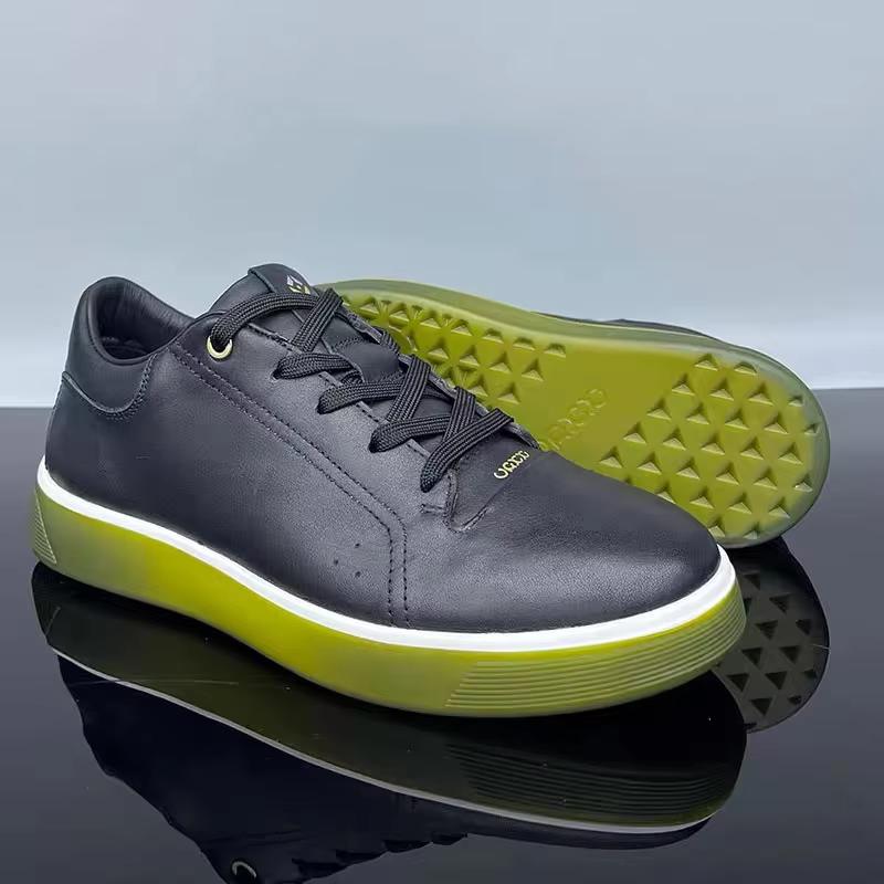 Chaussures d'entraînement respirantes en cuir véritable pour hommes