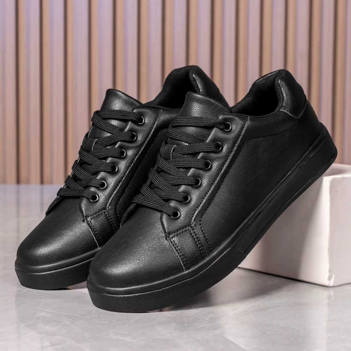 Cuir hommes chaussures baskets tendance
