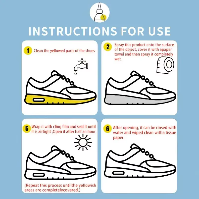 Élimination du jaunissement des chaussures-chaussures jaunes