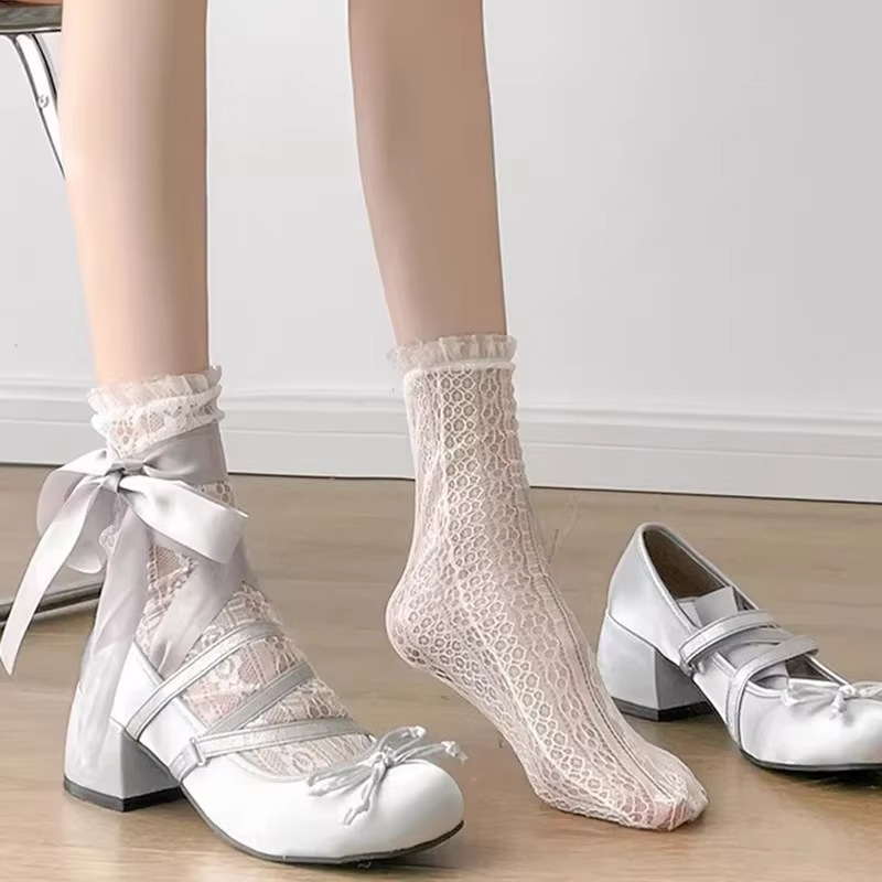 Lolita – chaussures à lanières croisées roses à bout rond pour femmes