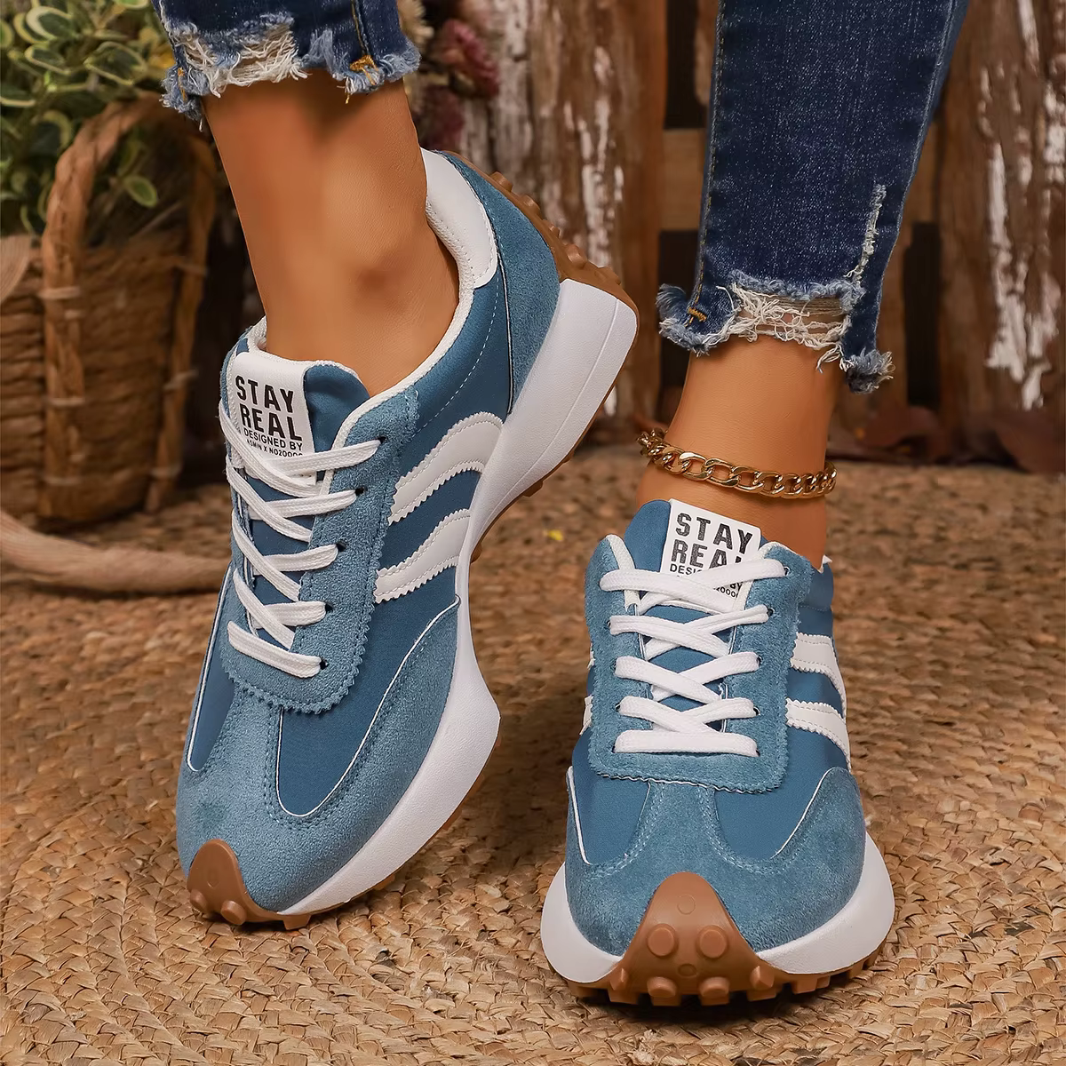 2025 printemps femmes baskets nouveau luxe plat confortable sans lacet