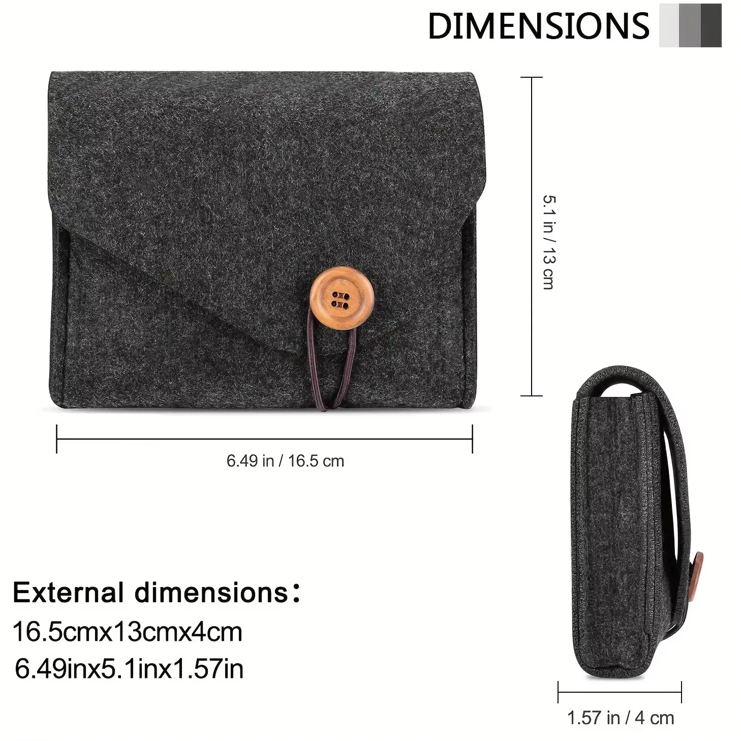 Organisateur portable en feutre pour accessoires électroniques - Étui de rangement pour adaptateur secteur et câbles USB pour les voyages