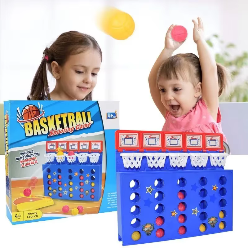 Jeu de tir au basket-ball avec balles rebondissantes, connectez 4 balles pour gagner, jeu de table, jeu interactif familial parent-enfant