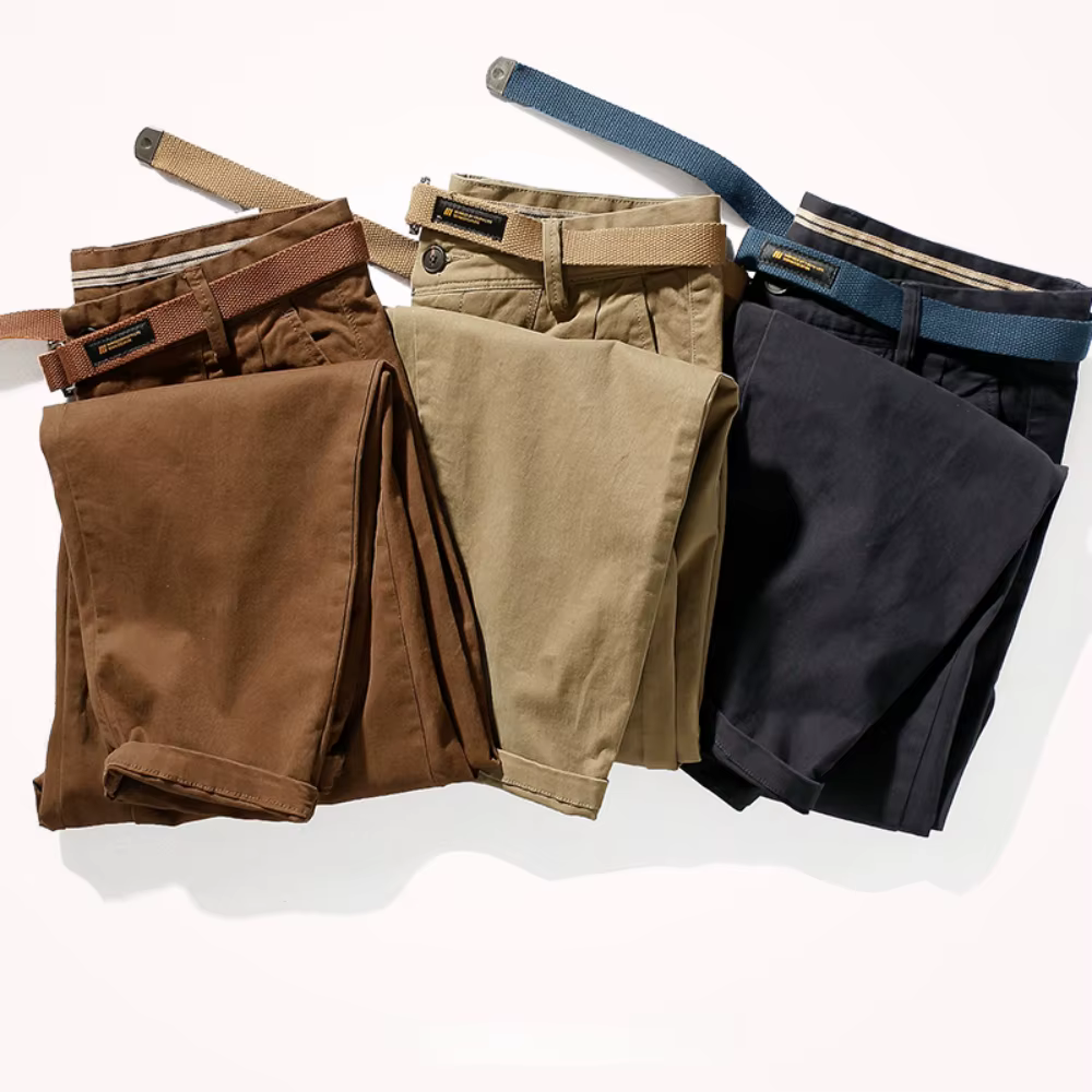 Pantalons décontractés japonais avec pieds amples rétro, vêtements à la mode pour hommes lavés avec un vieux pa conique à neuf points tissé élastique kaki
