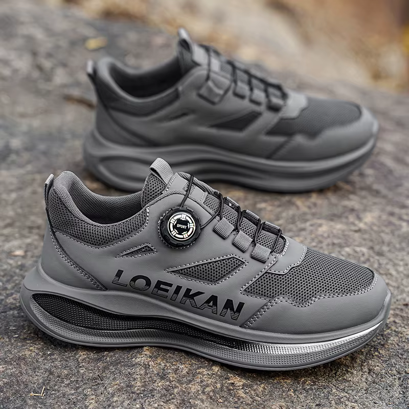 LOEIKAN Chaussures de course à bouton rotatif pour hommes