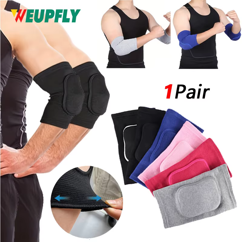 1 paire de coudières pour hommes et femmes, Support de Compression pour le basket-ball, le volley-ball, l'haltérophilie et l'entraînement, respirant
