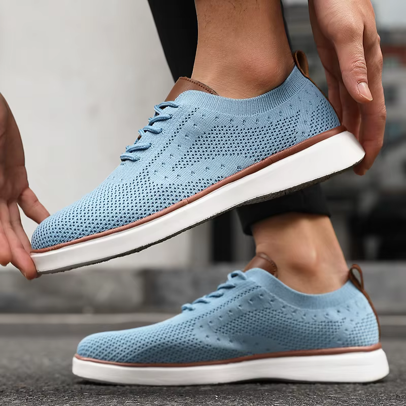 Nouveaux hommes baskets en tricot léger respirant maille chaussures décontractées antidérapant semelle souple mode