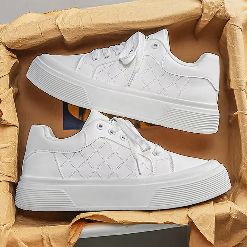 Chaussures de skate à plateforme épaisse pour hommes | Tissu matelassé