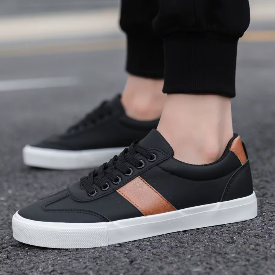 Chaussures de sport décontractées à la mode pour hommes - Design à lacets à bout rond