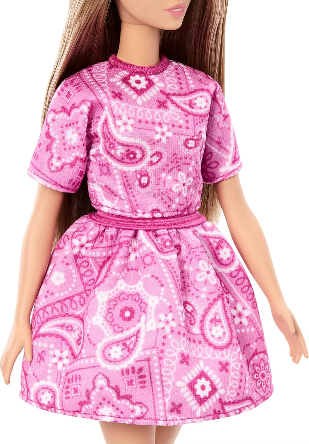 Poupée originale de style Barbie, robe à imprimé floral rose blond, accessoires à talons hauts, pince à cheveux Fanshionista 1/6, jouets à habiller