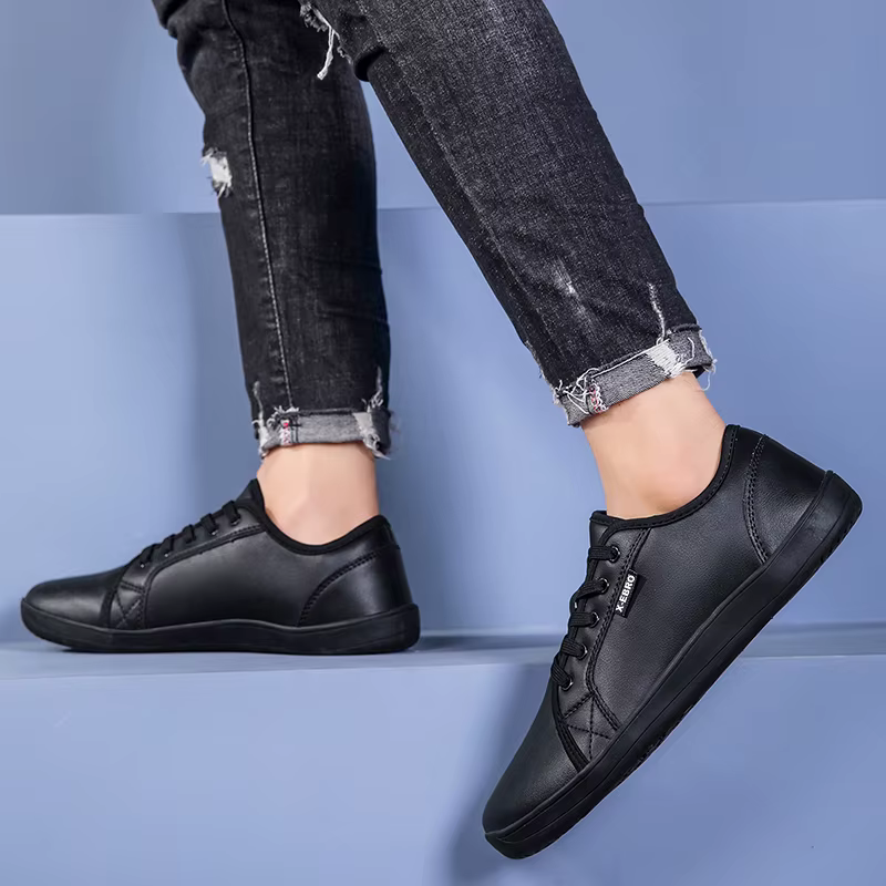 Oiaano bout large hommes chaussures minimalistes baskets confortables en cuir