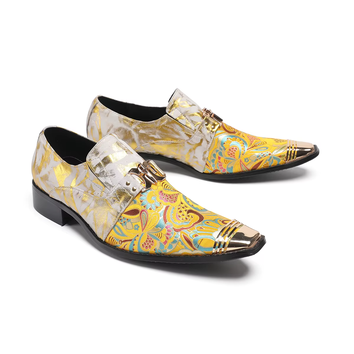 Style britannique bout carré luxe chaussures formelles classique grande taille scène spectacle