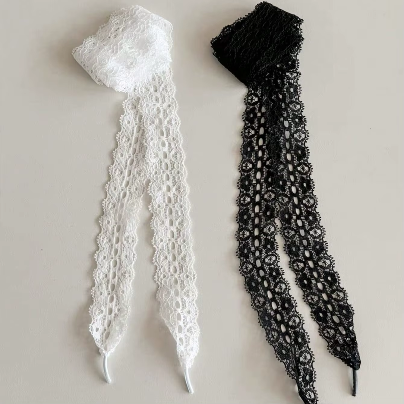 1 paire de lacets en dentelle avec nœud coréen de Style Ins