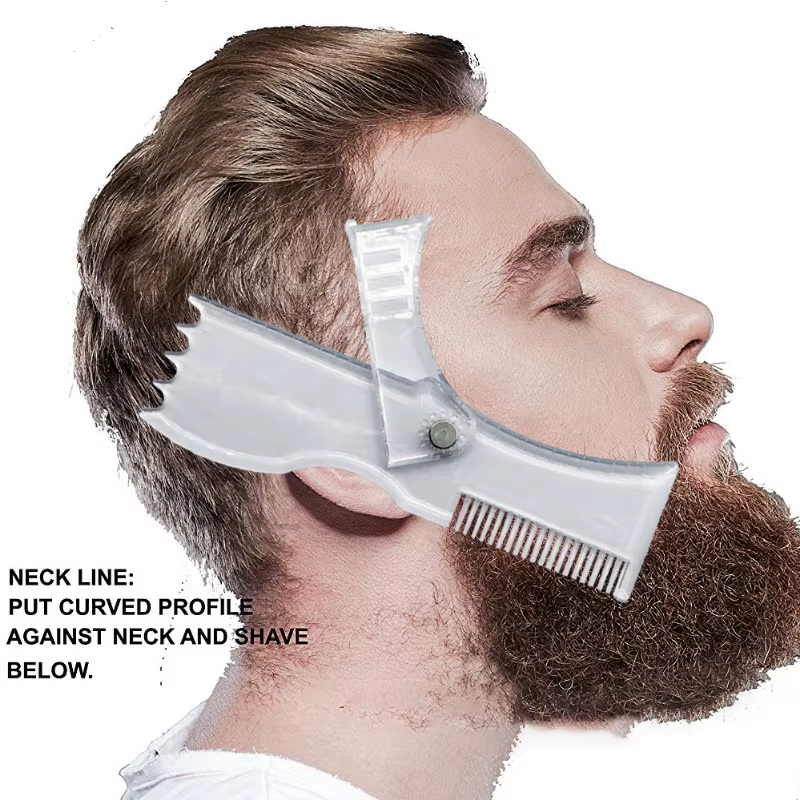 Kits de mise en forme de barbe, ensemble de coupe de moustache antidérapant réglable, modèle professionnel pratique pour poils du visage, fourniture de gadgets