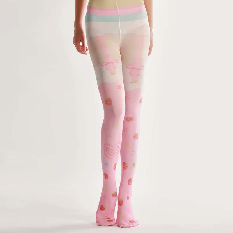 Collants de tatouage Harajuku de style japonais pour femmes, bas de mode gothique rétro JK, collants Lolita, chaussettes mignonnes Kawaii