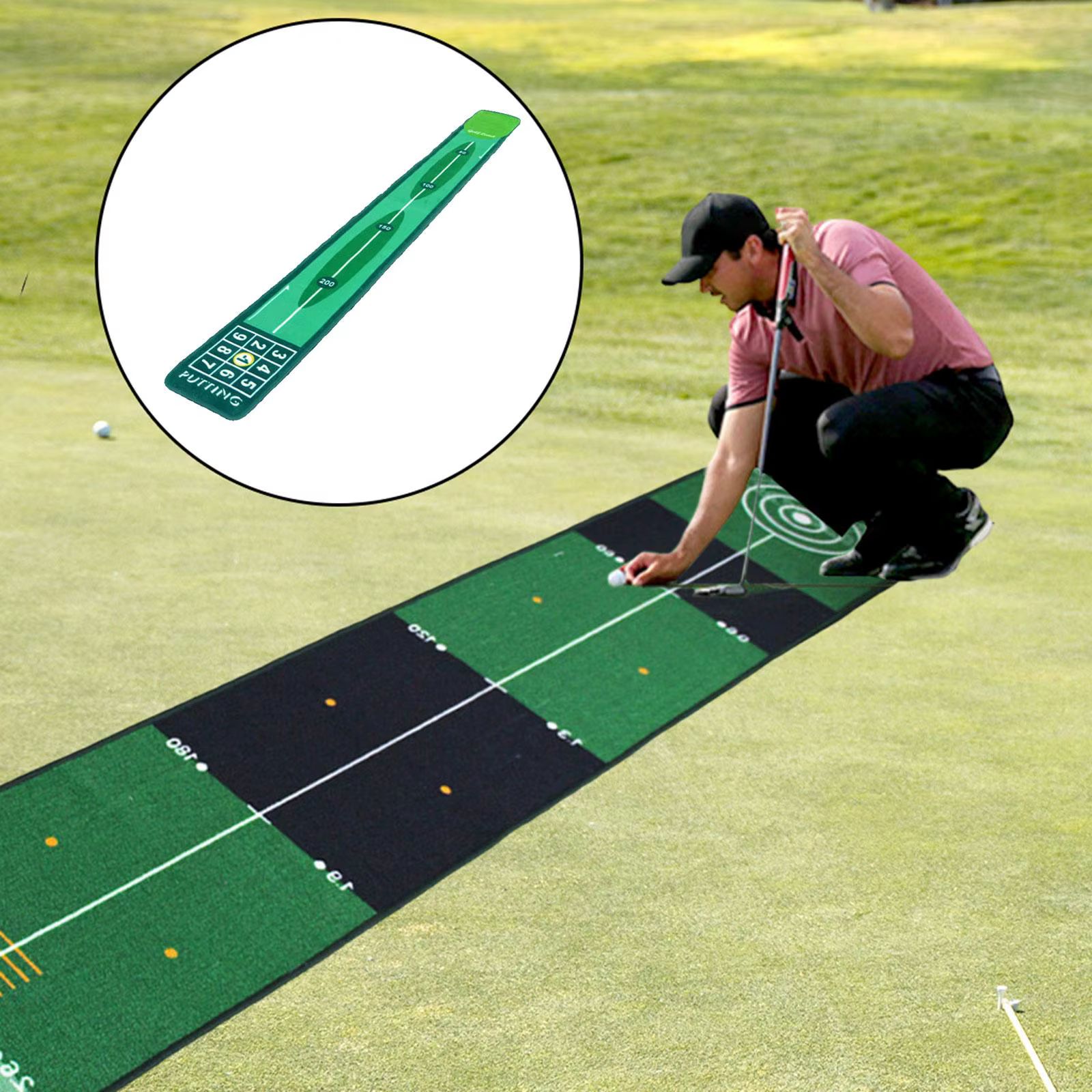 Tapis de frappe de Golf en salle, vert, équipement d'aide à l'entraînement pour la pratique du Golf, pour la maison, l'extérieur, l'arrière-cour