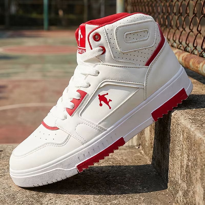 Sneakers blanches à tige haute pour homme