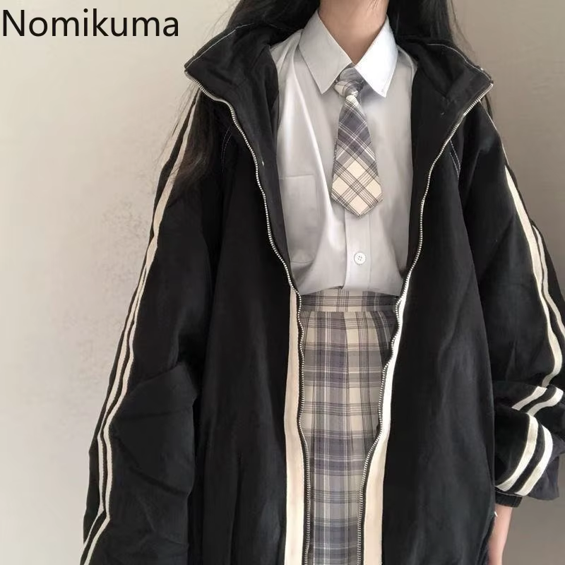 Vestes surdimensionnées pour femmes, Ropa Mujer Preppy, mode décontractée, hauts Y2k, manteaux coréens Vintage, Style col montant, fermeture éclair, vêtements d'extérieur, 2025