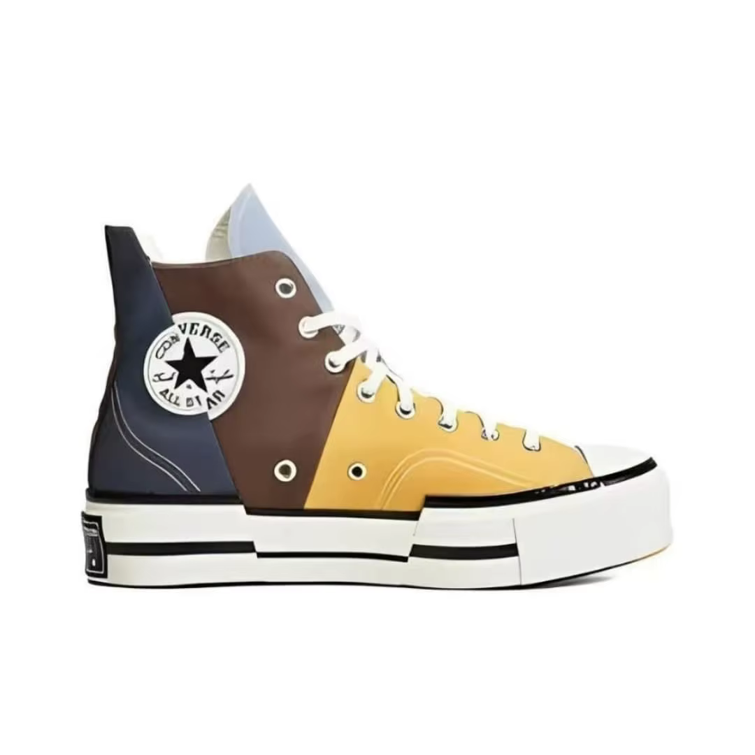 Chaussures montantes en toile à plateforme rehaussante à semelle épaisse Hot Run Star Motion Future Radio Wave pour hommes et femmes