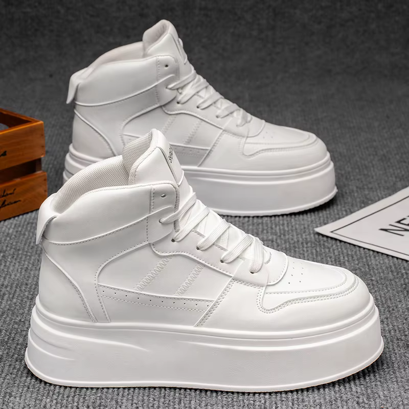 Chaussures décontractées sportives à talons épais pour femmes Style campus Rehaussement intérieur Léger Respirant Anti-odeur Résistant à l'usure Rubbe...