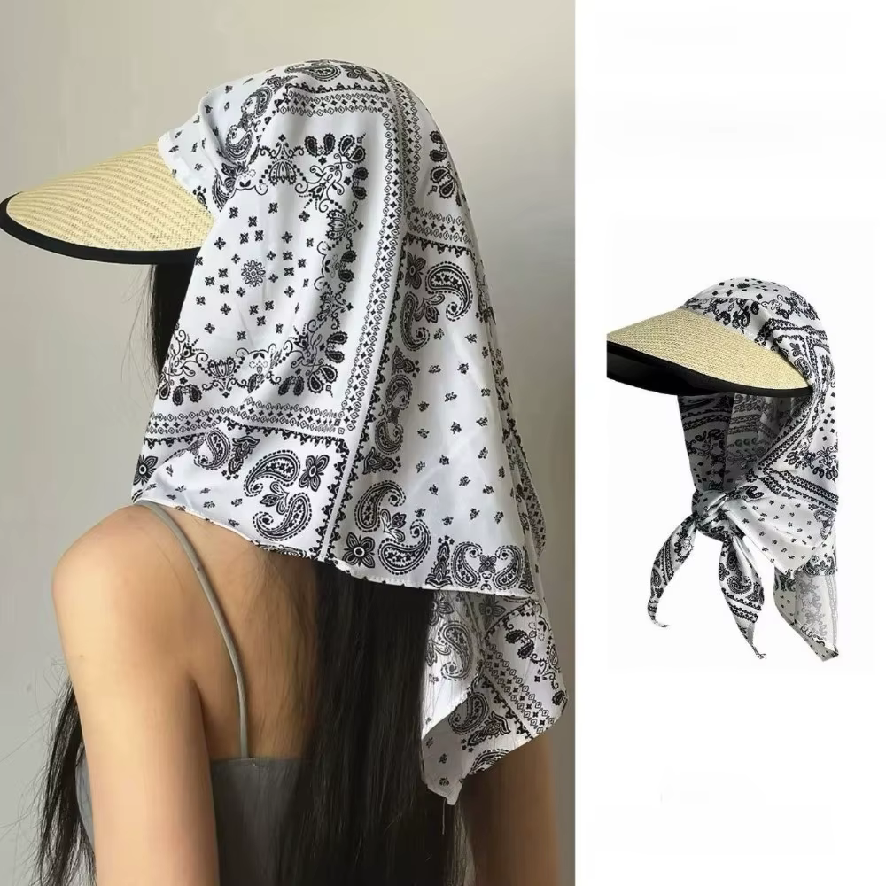 Casquette de baseball style coréen Y2K hip-hop avec foulard intégré
