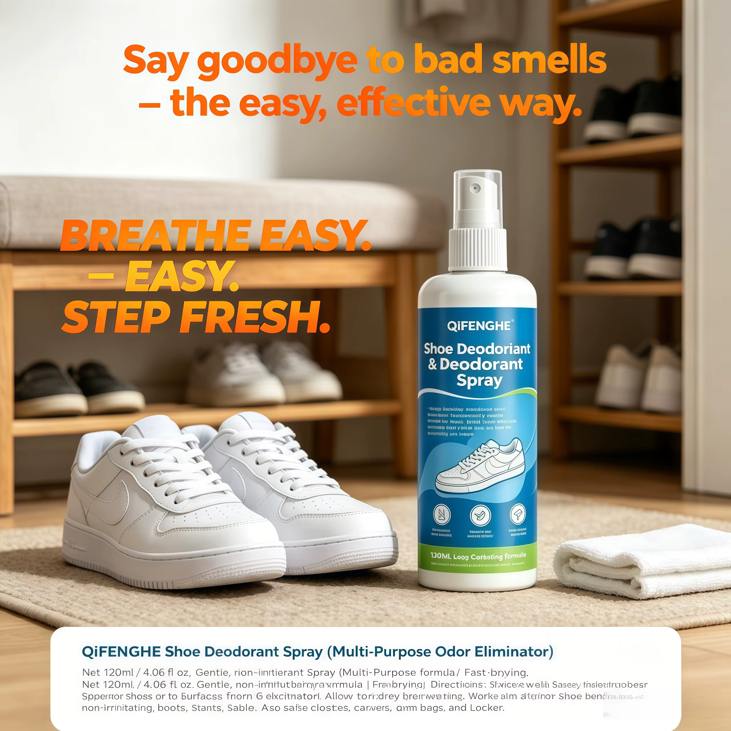 Spray désodorisant pour chaussures 120ml