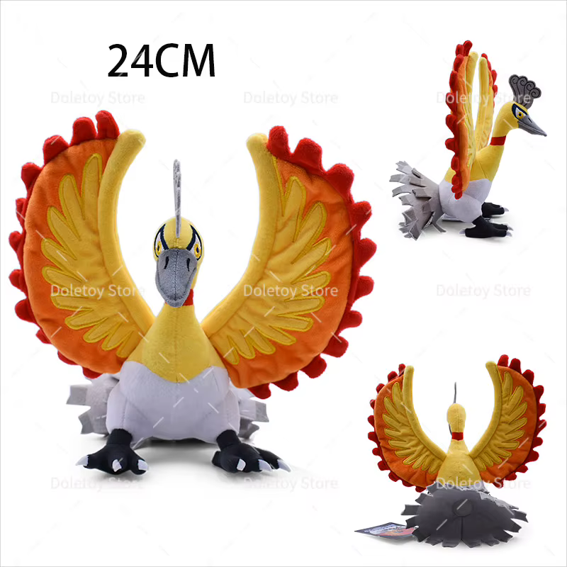 Peluche Pokemon Pikachu Psyduck Jolteon brillant Ho-Oh Fennekin Dedenne