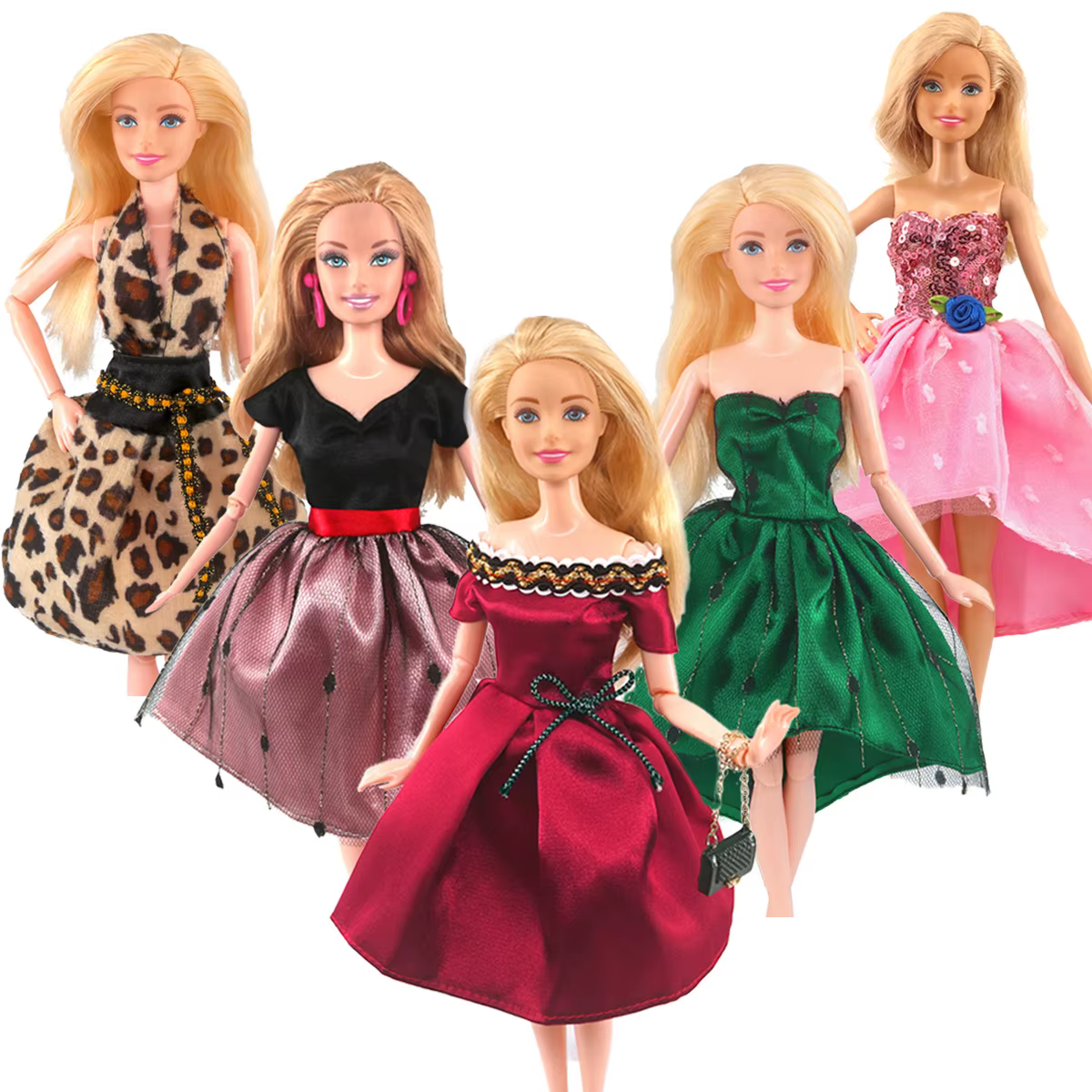 Robe de poupée Barbie rose pour filles, 30cm, 1 pièce, accessoires, vêtements, défilé de mode, Style Bjd, 1/6