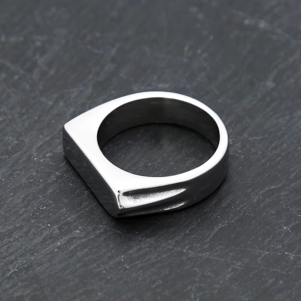 SION L-Bagues Simples en Acier Inoxydable pour Hommes et Femmes, Punk, Hip Hop, Bande Carrée, oral alière à Dessus pio, Charme de ix, Bijoux Cadeaux, Mode