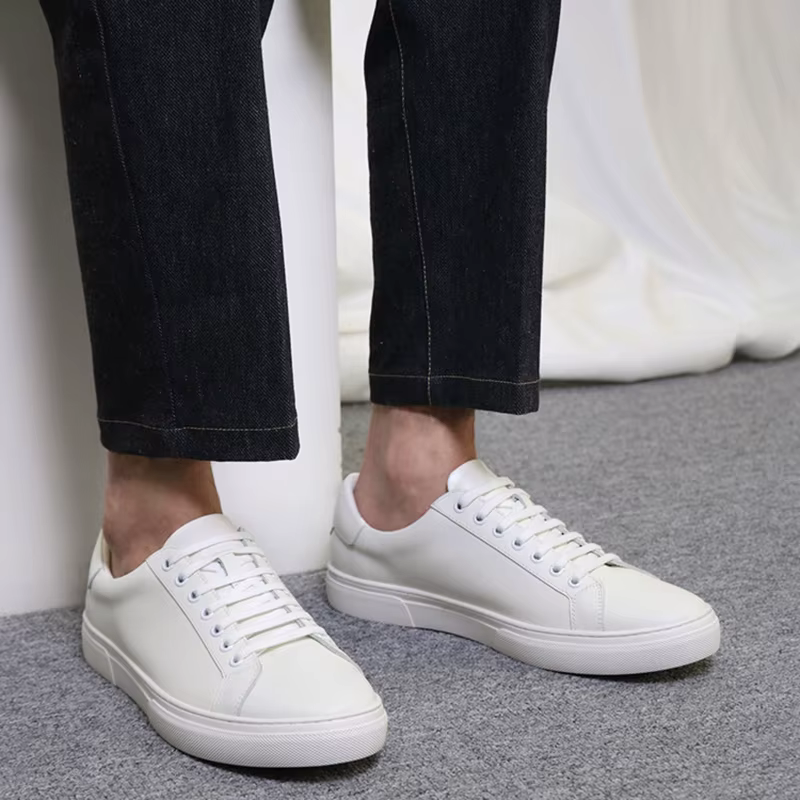 ALAIS MAE Baskets blanches en cuir pour hommes