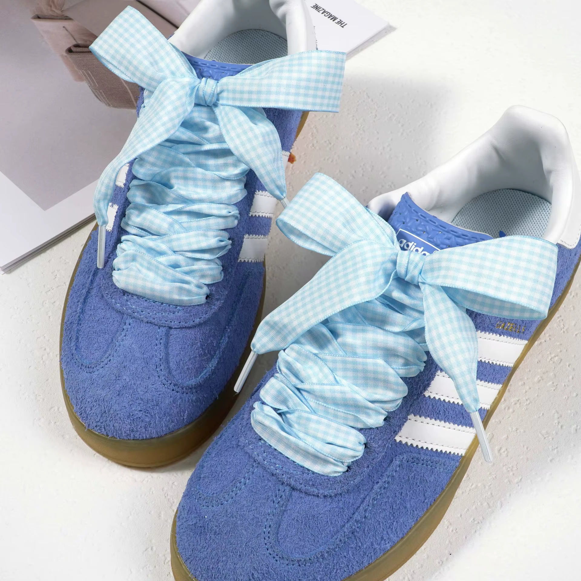 1 Paire de Lacets Mignons à Carreaux Vichy Pastel