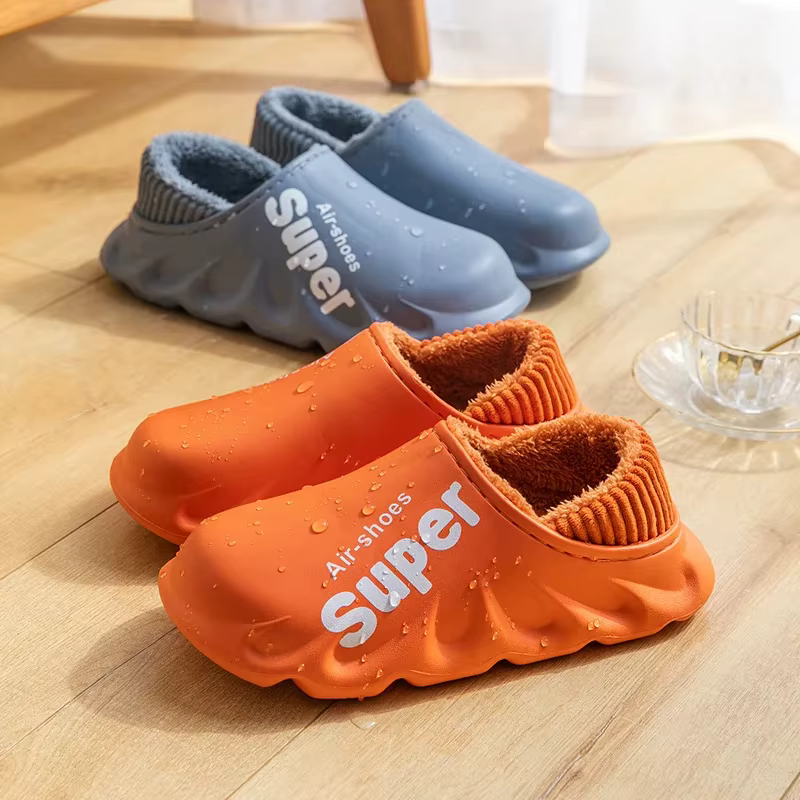 Kidmi hiver fourrure chaussures pour hommes classique extérieur imperméable moelleux pantoufles pour femmes mode peluche maison chaussure avec pantoufle rembourrée