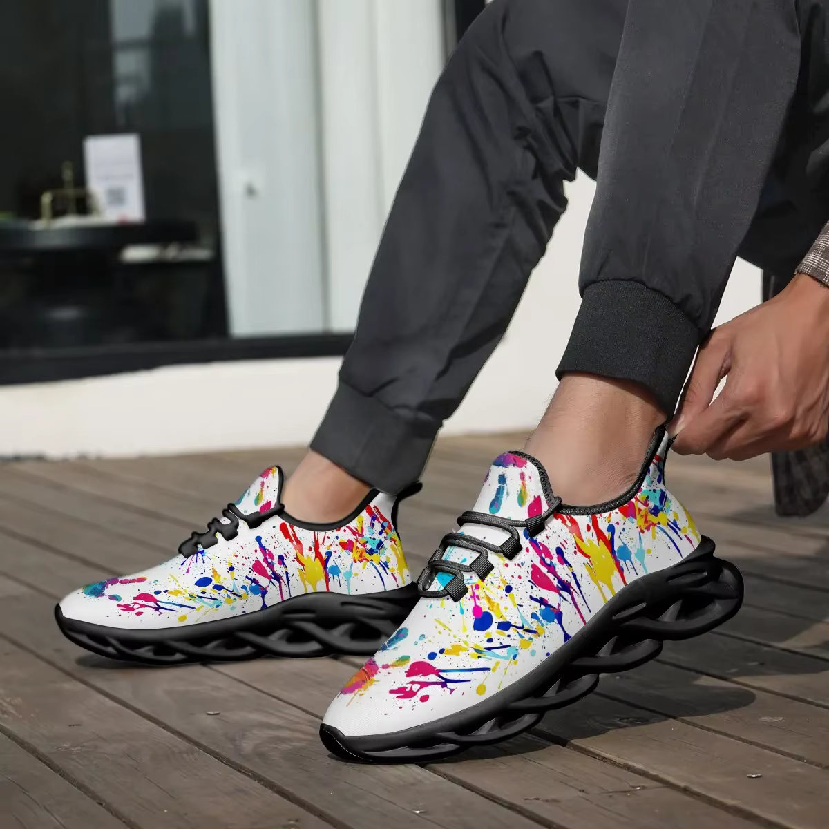 Baskets pour hommes maille confortable respirant chaussures de course