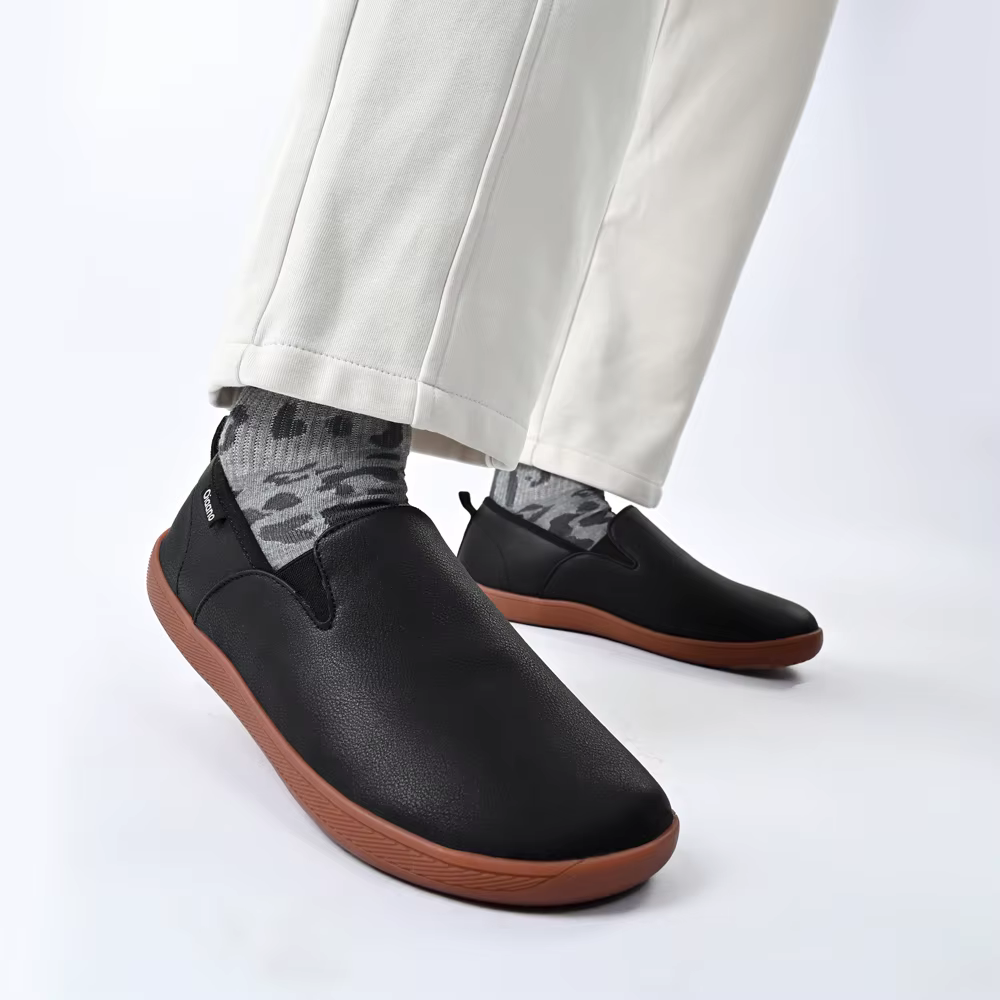 Oiaano bout large hommes chaussures minimalistes baskets confortables en cuir