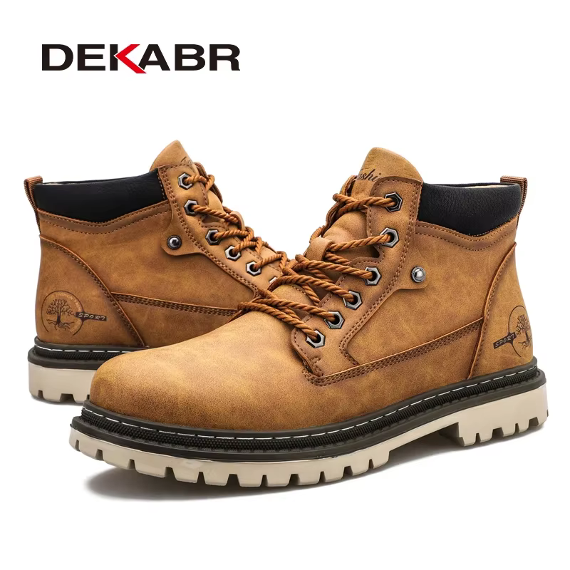 DEKABR chaussures de travail décontractées pour hommes automne hiver fourrure chaude Plus bottes rétro résistant à