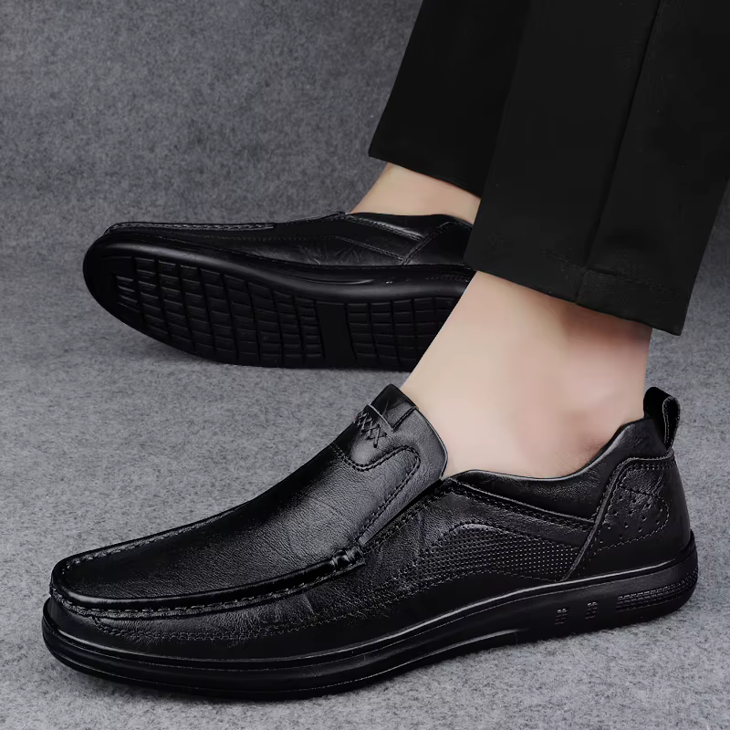 Mocassins italiens en cuir véritable pour hommes