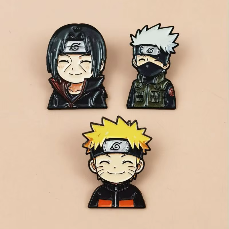 Broche Naruto, Accessoire Créatif Super Cool et Tendance, Motif Anime Uzumaki Naruto, pour Vêtements et Sacs à Dos
