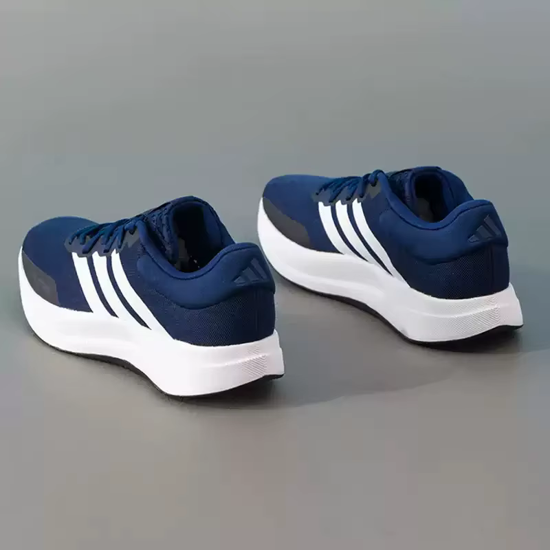 Adidas Chaussures de course légères et respirantes en maille bleu marine à trois bandes JR5851