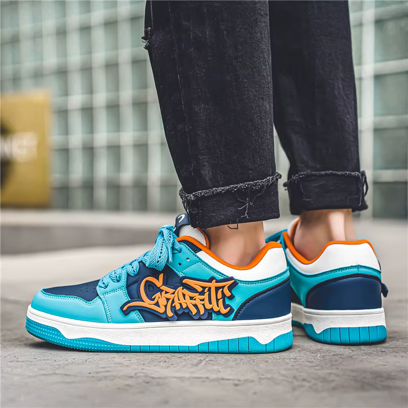 Mode bleu Designer Skateboard chaussures hommes Streetwear Hip hop baskets