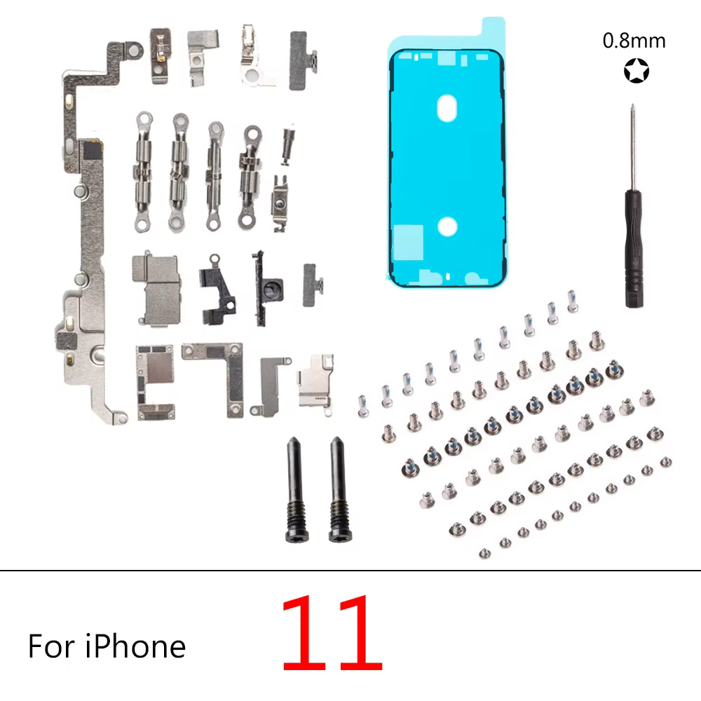Support de petites pièces intérieures en métal pour iPhone, accessoires intérieurs pour iPhone 11, 12, 13 Pro, X, Poly, XS Max, mini, bouclier plat, 1 jeu
