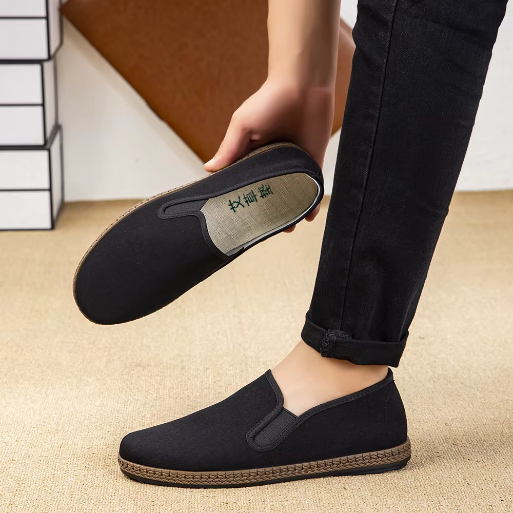Mocassins Confortables et Légers pour Hommes – Chaussures Décontractées Polyvalentes en Tissu Souple à Semelle